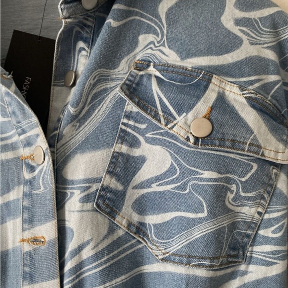 NWT Fashion Nova Dreamy Denim Looks Dress XS Full button down Pockets Brand new - Picture 16 of 16